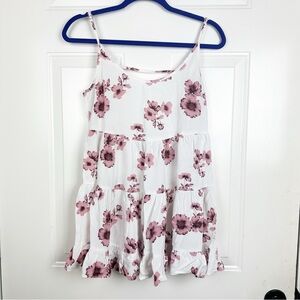 Brandy Melville Pink/ white floral mini dress. One Size